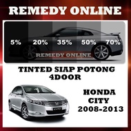 Honda City 2008-2013 Tinted Kereta 2PLY UV 99% 4 Pintu Siap Potong/Car Tinted 4 Door Precut Gelap 30% 50% 65% 80% 95%