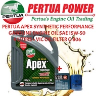 Pertua Apex Endurance Gasoline Engine Oil SAE 15W-50 Synthetic Performance 4 LITERS + VIC OIL FILTER
