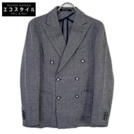 Tagliatore 1SMC20K Navy; Montecarlo Wool x Linen Boutonnière 6B Double Jacket 46/7R [Used]