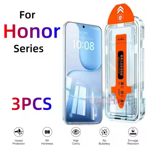 3PCS HD Tempered Glass Screen Protector for Honor X60GT X70i 9XPro Honor 400 300 80Pro Play 10 9T 8T