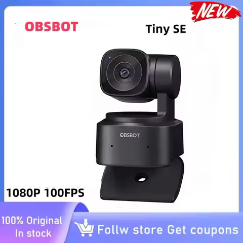 OBSBOT Tiny SE AI-Powered Full HD PTZ Webcam AI Tracking with Auto Zoom 1/2.8" CMOS & High Resolutio