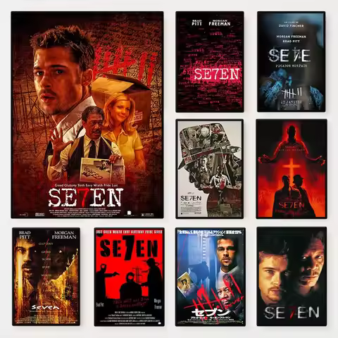 Se7en Classic Movie Poster Vintage Crime Suspense Thriller Film Canvas Painting Wall Art Picture for