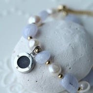 珍珠 x 紫瑪瑙水晶 香薰精油手鏈 | 8mm