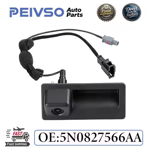 PEIVSO 5N0827566AA For Audi A4 A5 A6 Allroad Q3 Q5 S3 S5 Car Trunk Release Handle W/ Backup Camera 5