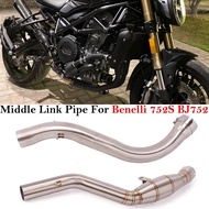 Slip On For Benelli 752S BJ752 BJ 752 Motorcycle Exhaust Escape Systems Middle Link Pipe Muffler Sta