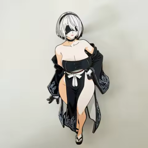 Oversized！ NieR Automata 2B YoRHa Magnetic Detachable Metal Hard enamel Pin Badge brooch Collectible