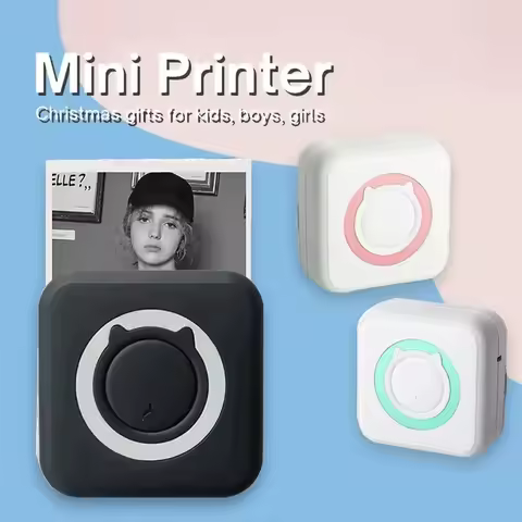 Mini Printer Portable Thermal Stickers Paper Inkless Bluetooth Wireless Impresora Android IOS Portab
