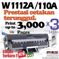 3x Compatible For HP W1112A 110A W1112X 110X W1110A Laserjet 108 108A 108w HP MFP 136a MFP 136w HP11