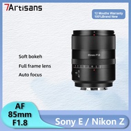 7artisans 85mm F1.8 Auto Focus STM Full Frame Large Aperture Prime Lens for Sony E-Mount Cameras A7R