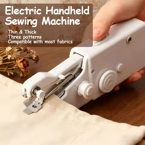 Compact Handheld Sewing Machine | Portable Quick Sewing Tool for Fabrics, Clothing - Battery Operate