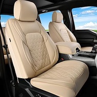 Huidasource F150 F250 F350 Front&Rear Leather Seat Covers Fit for 2015-2025 Ford F150 SuperCrew & 20