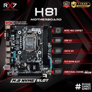 MOTHERBOARD RX7 H81 LGA 1150 (GEN 4 and 5) DDR3 MAINBOARD H81 SUPPORT NVME