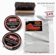 50g黑色啡色鞋油 鞋刷 擦鞋布 套裝Shoe Polish Set -black Brown Shoe Polish, Shoe Brush & Cleaning Cloth