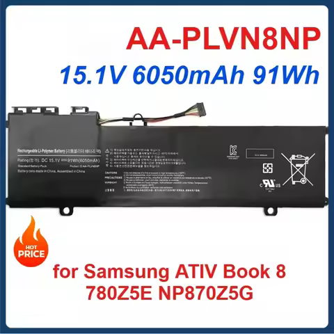 15.1V 6050mAh 91Wh AA-PLVN8NP Laptop Battery for Samsung ATIV Book 8 780Z5E NP870Z5G NP880Z5E