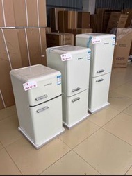 全新 復古細雪櫃 雙門冰箱 節能 冷藏冷凍 小冰箱 復古 雪櫃 家用小型 Double-door mini refrigerator 高顏值家用