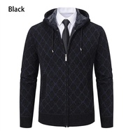 Cozy Up Cardigan Rajut Korea Sweater Men Vinatge Casual Warm Fleece Hooded Plaid Sueter Hombre Elega