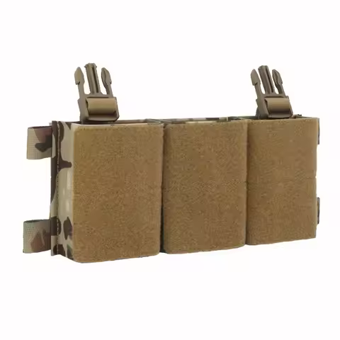 Tactical Dual Placard Triple 7.62 Magazine Pouch SCAR G3 AK LV119 HSP Plate Carrier Front Panel Ches