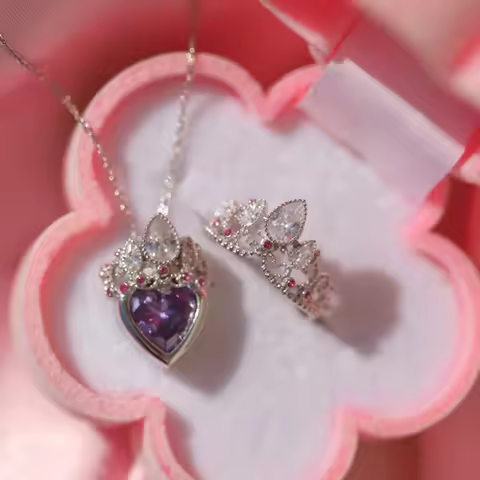 Rapunzel Ring, Ariel Crown, Crown Heart, True mirror, Wedding jewelry, Princess jewelry, Gold platin