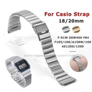 NWA 18mm 20mm Classic One Bead Stainless Steel Watch Strap for Casio F-91W SGW400 F84 F105 108 A158W