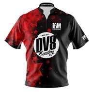 DV8 DS Bowling Jersey - Design 2136-DV8 3D Zip Collar Bowling Shirt DIY Name