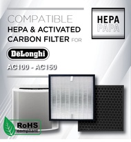 Delonghi AC100 - AC150 Compatible HEPA &amp; Activated Carbon Filter [HEPAPAPA]