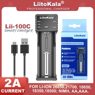 LiitoKala Lii-100C 21700 Rechargeable Battery Charger For 3.7V 18650 18350 26650 1.2V AA AAA Ni-MH C 2A Fast Charge USB Output