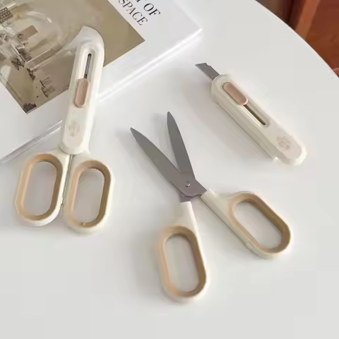 Portable Expandable Blade Cutter Scissors - 2 in 1, Wheat Straw Nature series Envelope Knife Express