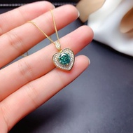 New Gift Green Moissan Diamond Pendant Pt950 High Carbon Diamond Encrusted Diamond Necklace for Woman