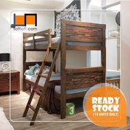 Support Up To 180kg Single Double Decker Bunk Bed Frame Raw Wood Loft Bed Katil 2 tingkat Single Kayu