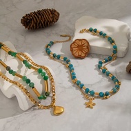 Bah European American Natural Stone Beaded Necklace DIY Necklace Light Luxury Niche High-End Feeling