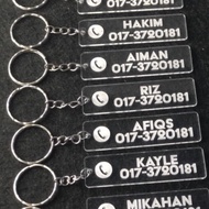 Minimum order 10pcs /Keychain Nama+No fone Acrylic Keychain | Custom Made Keychain | Keychain Murah 