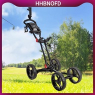 [hhbnofdmz] Golf Push Cart Lightweight Compact 4 Wheel Golf Cart Caddy Cart Folding Adjustable Umbre