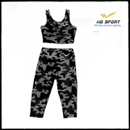 Bộ lửng tập Gym Yoga nữ Bộ Thể Thao Nữ quần lửng áo croptop 2 dây HG SPORT BLCR02
