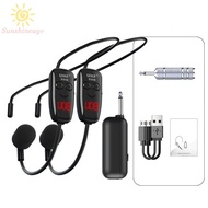 【SUNAGE】High Quality UHF Wireless Microphone System with Dual Headset Mic for Teaching【HOT Fashion】