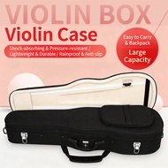 4/4 Violin Case Black Oxford Cloth Foam Square Violin Box Bag With Hygrometer Lock Violin Accessorie