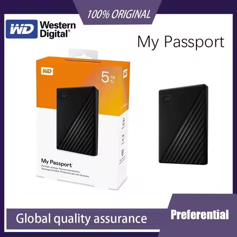 Western Digital WD 5TB 4T 2T 1T Black My Passport Portable External Hard Drive HDD USB 3.0 USB 2.0 C