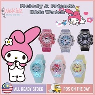 [WeKidz] Luminous Kids Watch Melody Kuromi Cinnamoroll PomPomPuriun Children Watch Kids Watch Jam Ta