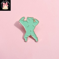 QQBlogoDecorBag Funny Muscle Frogman Enamel Pin Brooches Cartoon Animal Brooch Badges Backpack Jewelry Gifts for Friends