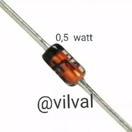 DZ DIODE ZENER 5V1 8V2 12V 15V 18V 20V 24V 0.5 WATT