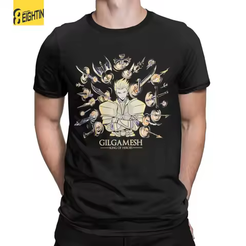 Gilgamesh Fate Stay Night Men's T Shirt Novelty Tee Shirt Short Sleeve Crewneck T-Shirt Pure Cotton 