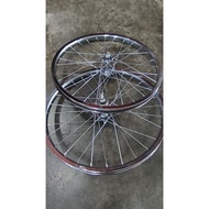 20 Inch Bicycle Rim Chrome Heavy Duty Gelung Roda Basikal Saiz 20 Inci Wheelset BMX Kids Bike Lajak Classic Retro