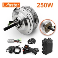 36 holes H08 DIY Ebike 250w 24v 36v Brushless Rear Hub Motor Thumb Throttle Brake Sensor LCD Display