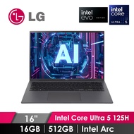LG Gram 極致輕薄筆電 16" (Intel Core Ultra 5 125H/16GB/512GB/Intel Arc/W11/EVO認證) 沉靜灰 16Z90S-G.AA56C2