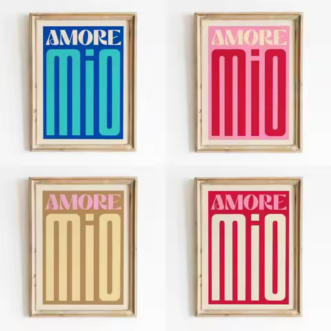Modern Colorful Print Amore Mio Poster Wall Art Love Canvas Painting For Living Room Home Decor Vale