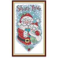 Cross Stitch Kit Santa Claus Christmas People Design 14CT/11CT Counted/Stamped Unprinted/Printed Fabric Cloth, Cross Stitch Complete Set with Pattern