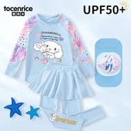 TOCENRICE【14-40kg】kids Cinnamoroll女童泳衣分体长袖长裤套装防晒速干日韩礼物