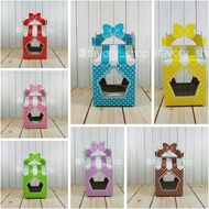 Cupcake Box with 1 Polka Ribbon Single Cupcake Packaging Box