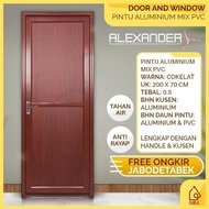 Pintu Aluminium Mix Pvc Alumix 200 X 70 Alexander Coklat Kamar Mandi