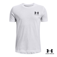 Under Armour UA Boys Sportstyle Left Chest Short Sleeve อันเดอร์ อาเมอร์ เสื้อยืดแขนสั้นสำหรับฝึกซ้อม สำหรับเด็กผู้ชาย