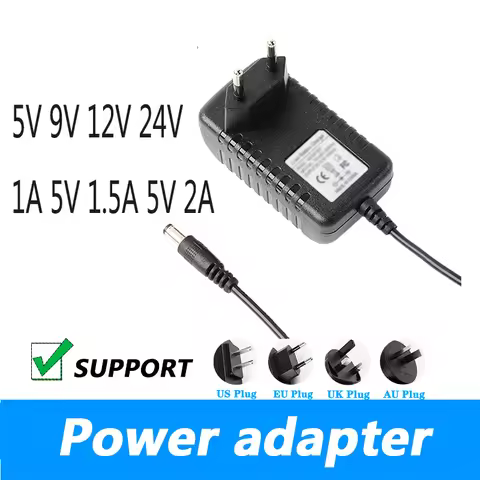 DC Power supply 5V 9V 12V 24V 1A 5V 1.5A 5V 2A Webcam charger cable power adapter UK Plug AU Plug 5.